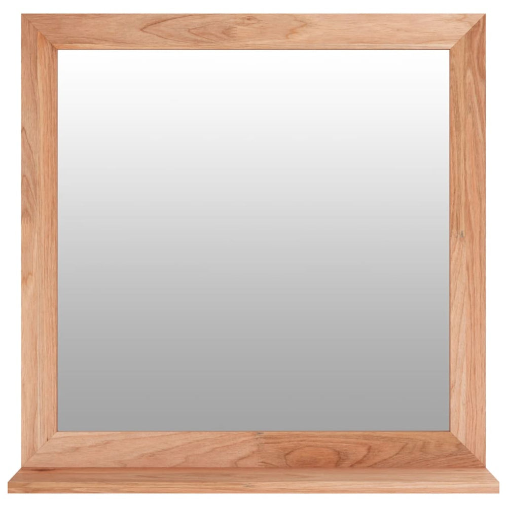 Wall Mirror 21.7&quot;X21.7&quot; Solid Wood Walnut