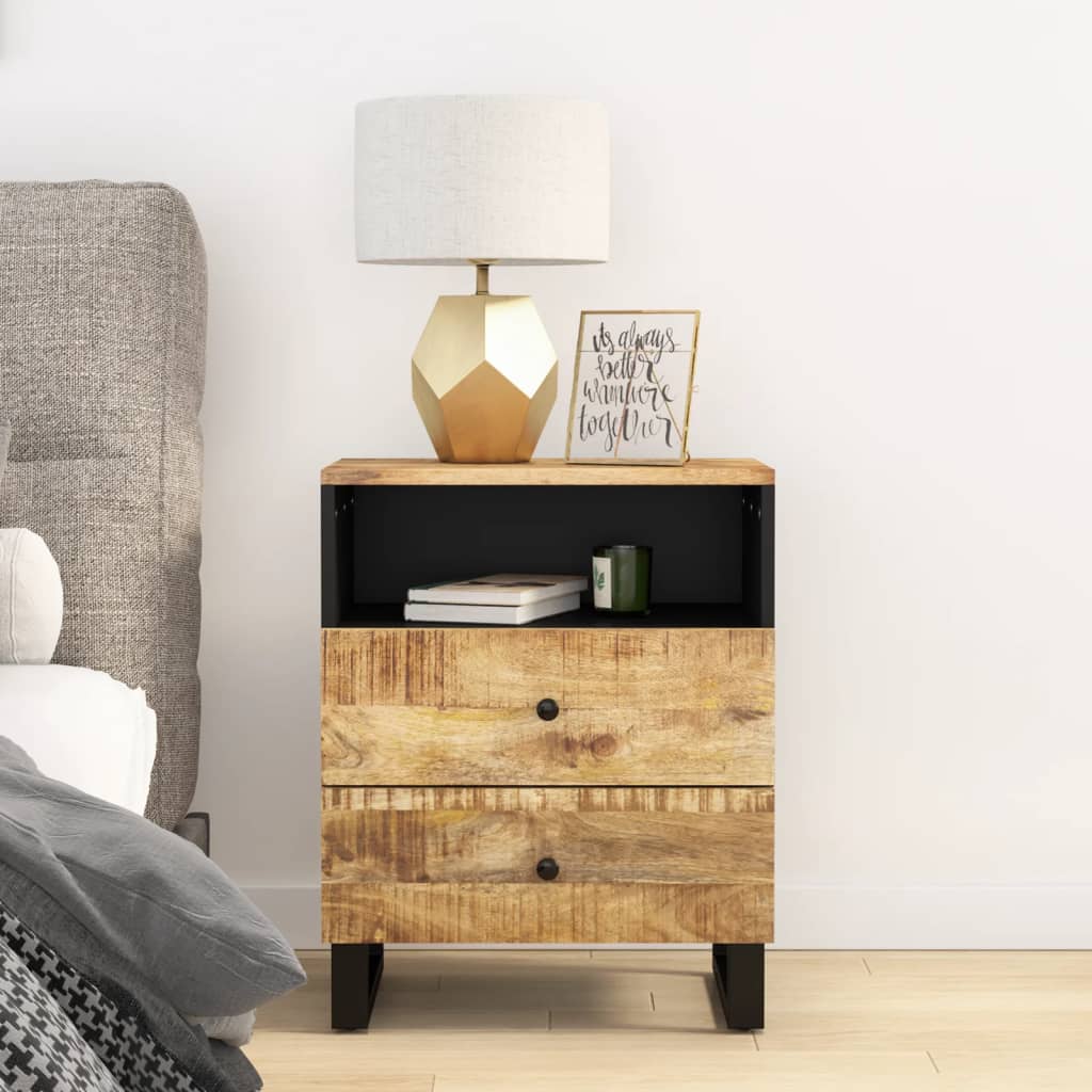 Bedside Cabinet 9.7&quot;X3&quot;X24.4&quot; Solid Wood Mango&Engineered Wood