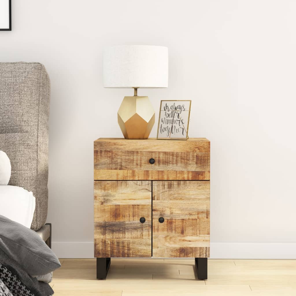 Bedside Cabinet 9.7&quot;X3&quot;X23.6&quot; Solid Wood Mango&Engineered Wood