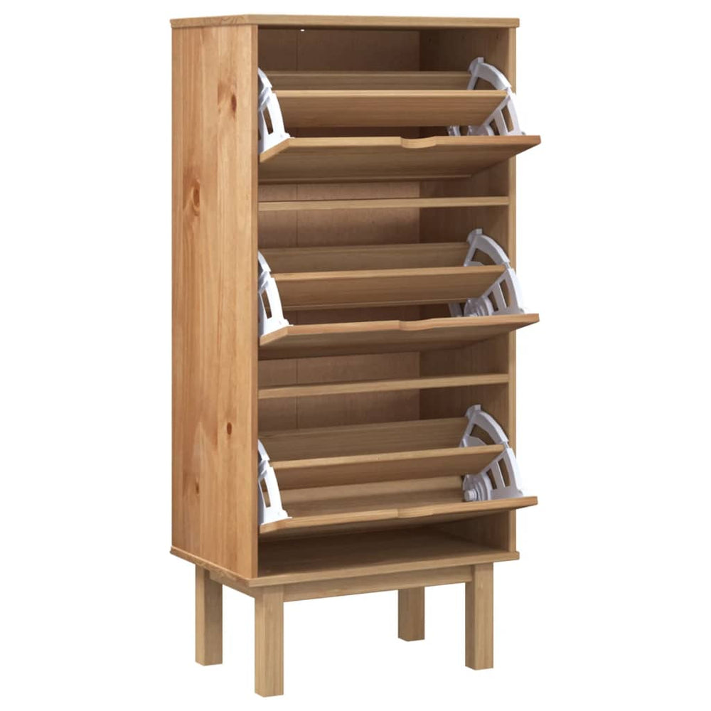 Shoe Cabinet Otta With 3 Drawers Solid Wood Pine