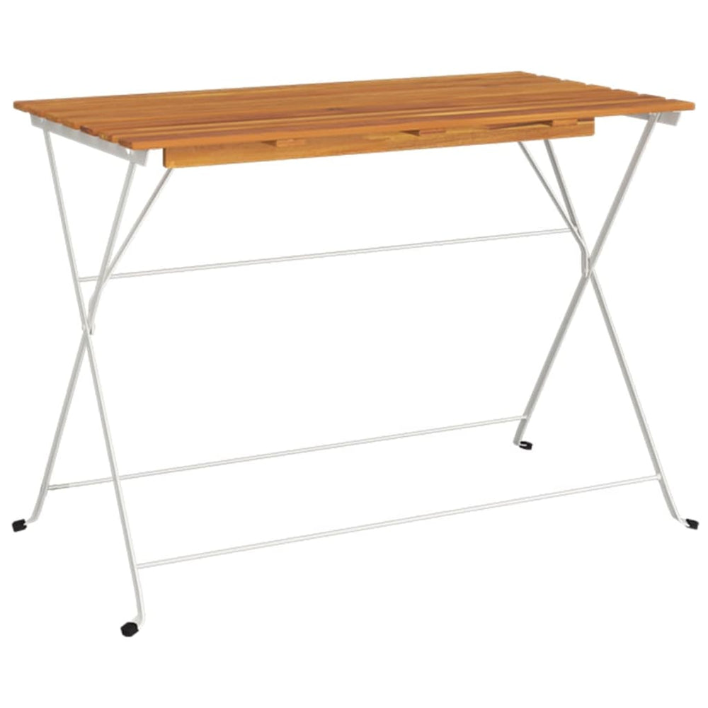 Folding Bistro Table 39.4&quot;X2.3&quot;X28&quot; Solid Wood Acacia And Steel