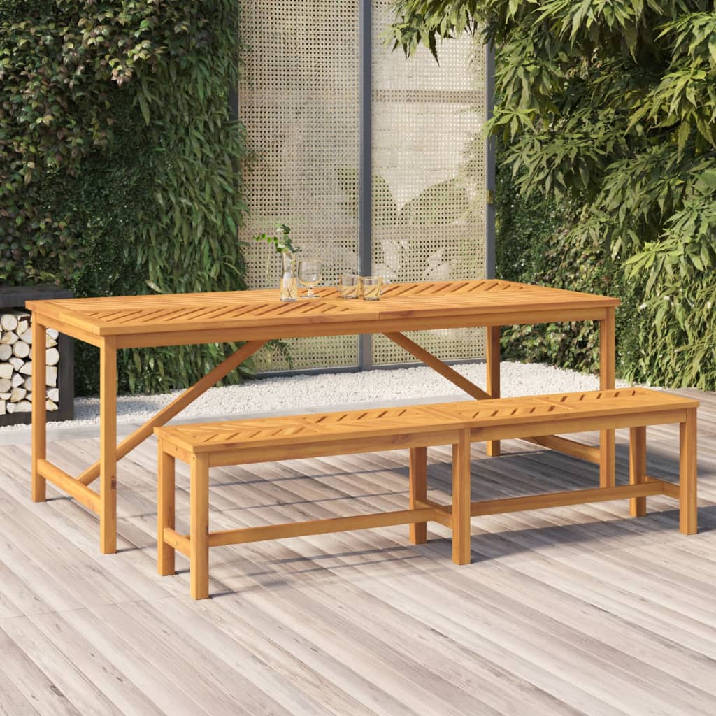Patio Dining Table Solid Wood Acacia