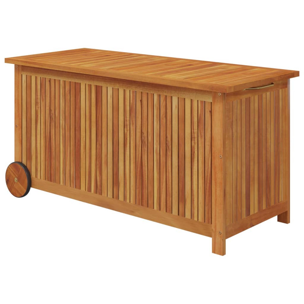 Patio Storage Box With Wheels Solid Wood Acacia