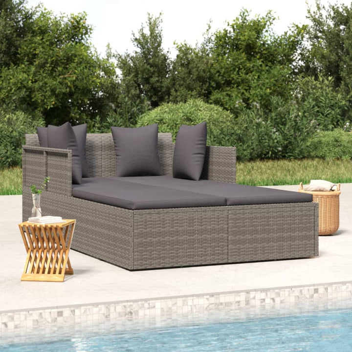 Sunbed With Cushions 71.7&quot;X46.5&quot;X24.8&quot; Poly Rattan