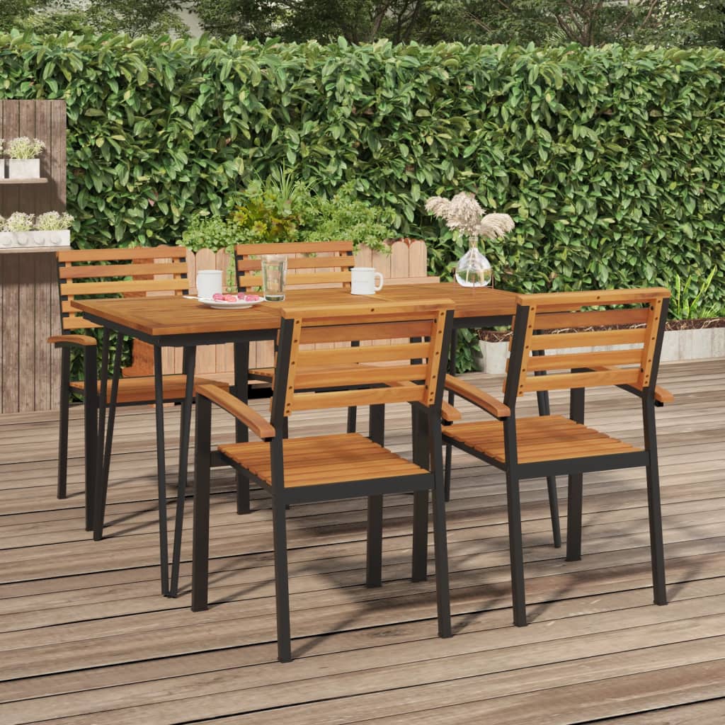 Patio Table With Hairpin Legs Solid Wood Acacia