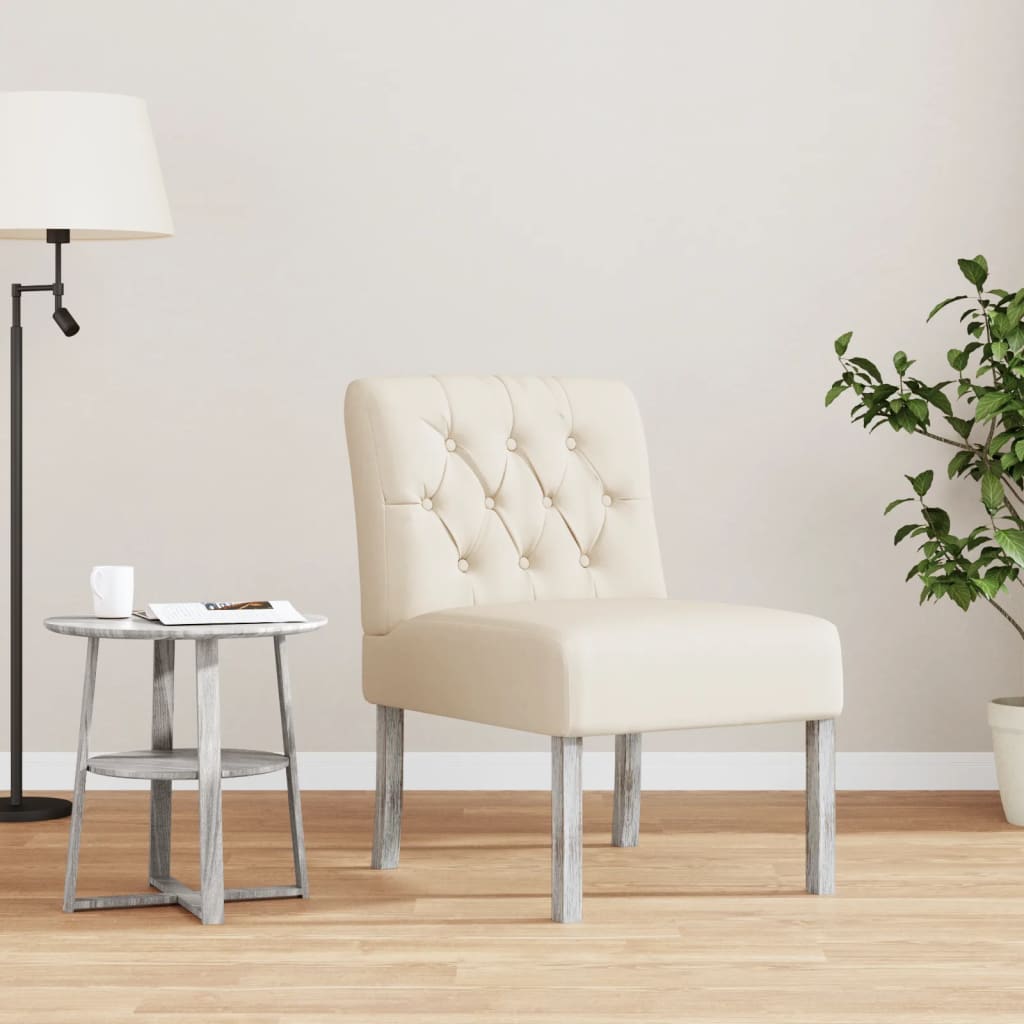 Slipper Chair Linen Fabric Button Design