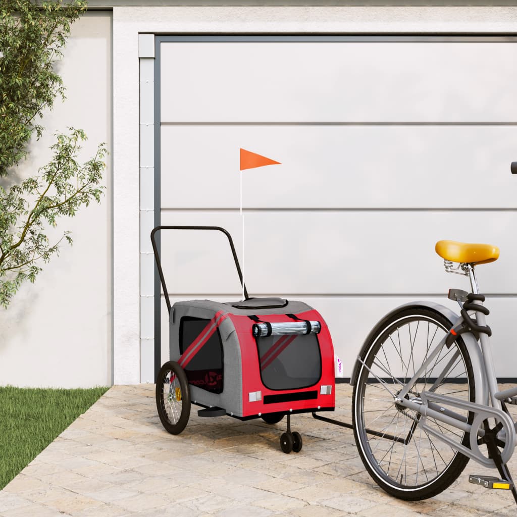 Pet Bike Trailer And Gray Oxford Fabric And Iron