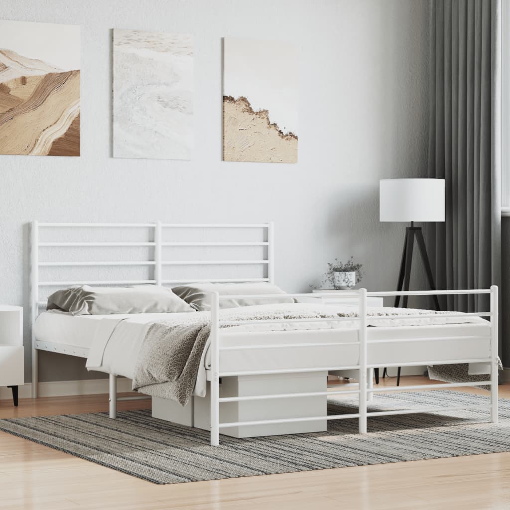 Metal Bed Frame With Headboard And Footboard 59.8&quot;X78.7&quot;