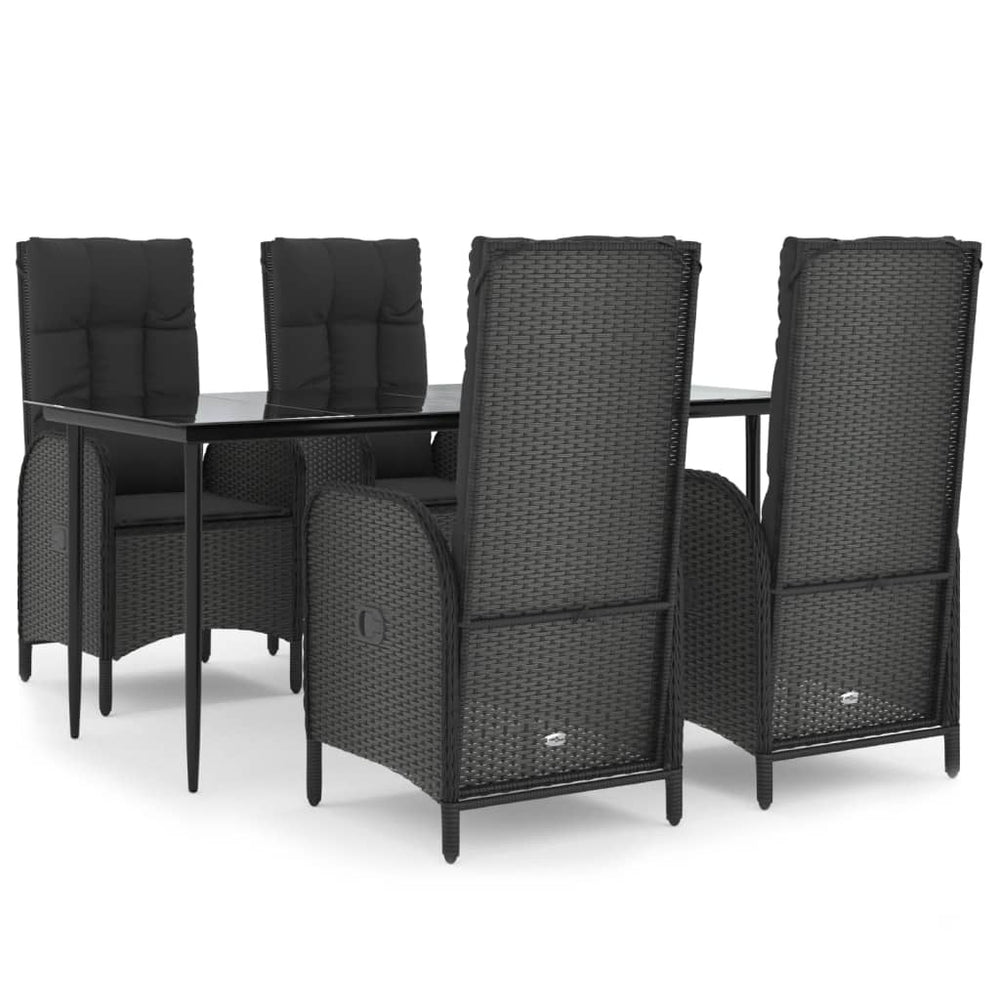 5 Piece Patio Dining Set With Cushions Poly Rattan