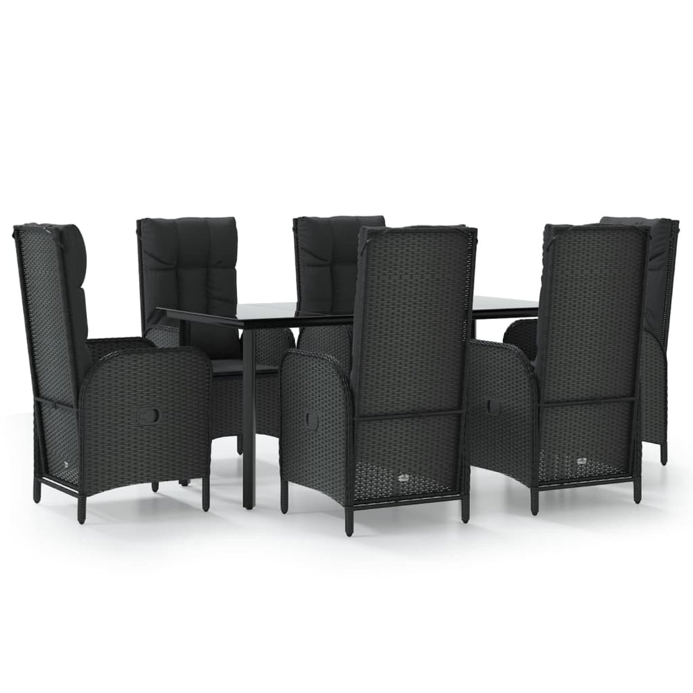 7 Piece Patio Dining Set With Cushions Poly Rattan