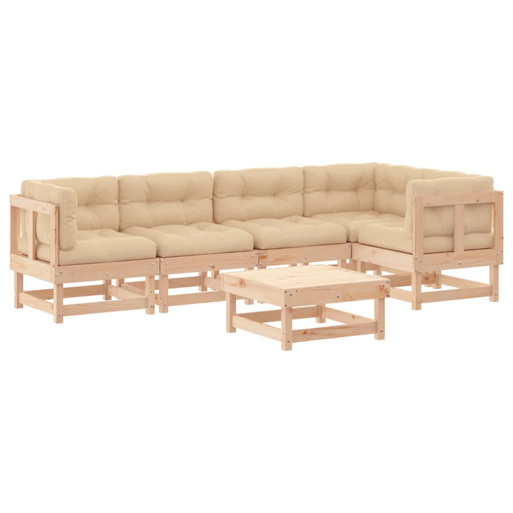 Piece Patio Lounge Set With Cushions Solid Wood