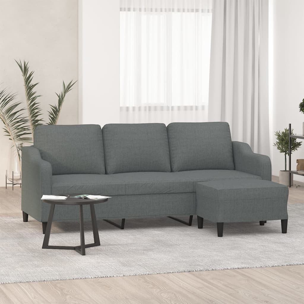 3-Seater Sofa With Footstool 70.9&quot; Fabric