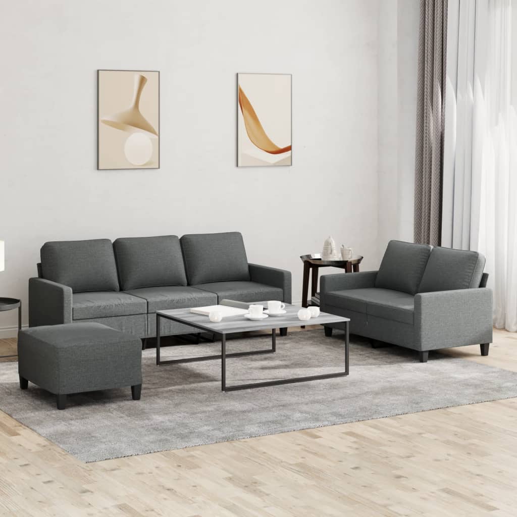 3 Piece Sofa Set With Cushions Fabric
