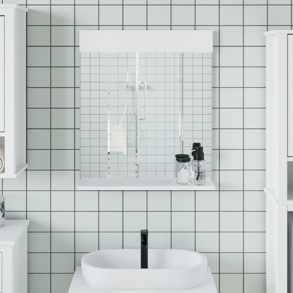 Bathroom Mirror With Shelf Berg 23.6&quot;X4.7&quot;X27.6&quot; Solid Wood