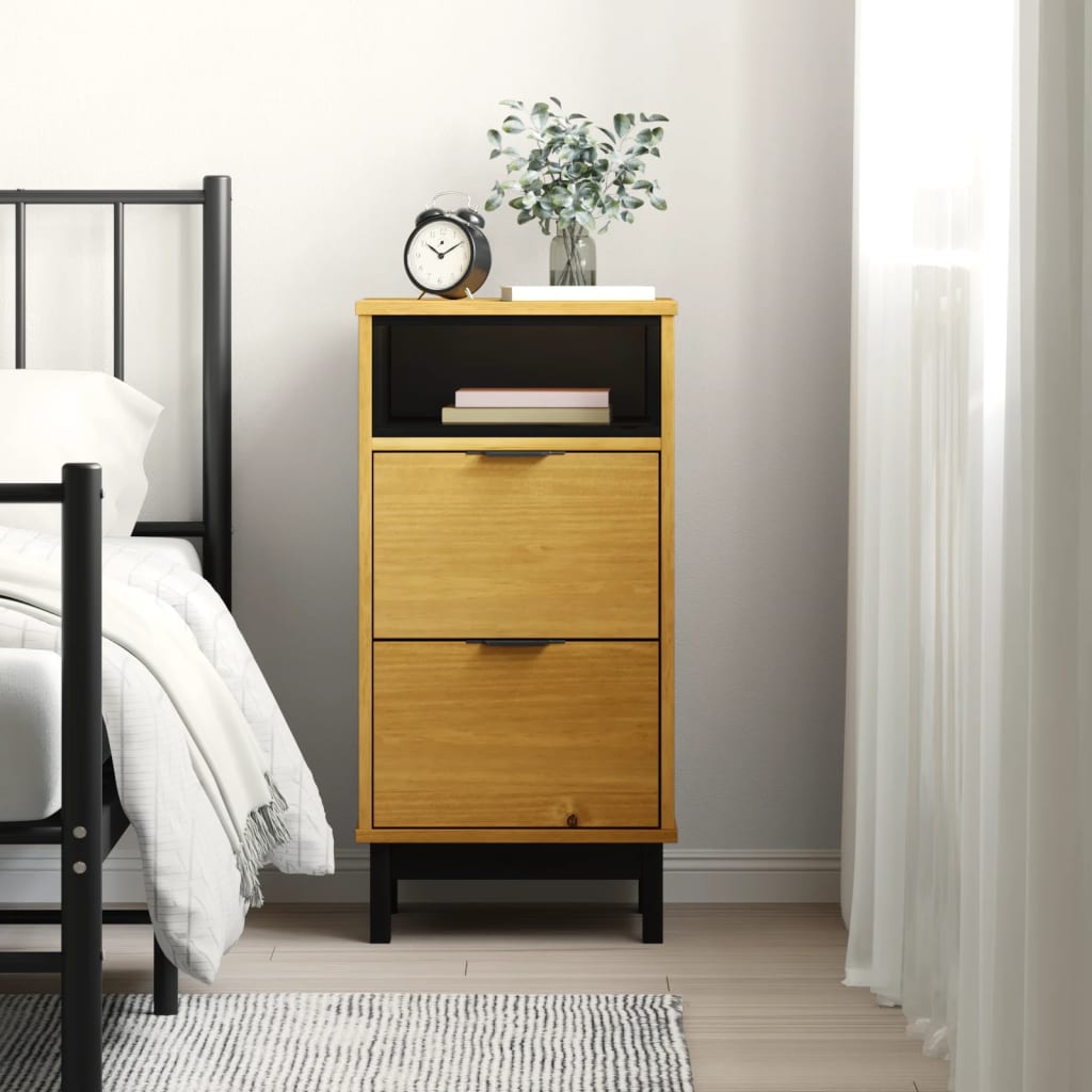 Bedside Cabinet Flam 15.7&quot;X13.8&quot;X31.5&quot; Solid Wood Pine