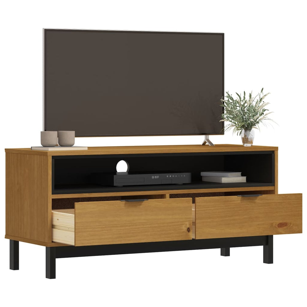 Tv Stand Flam 43.3&quot;X15.7&quot;X19.7&quot; Solid Wood Pine