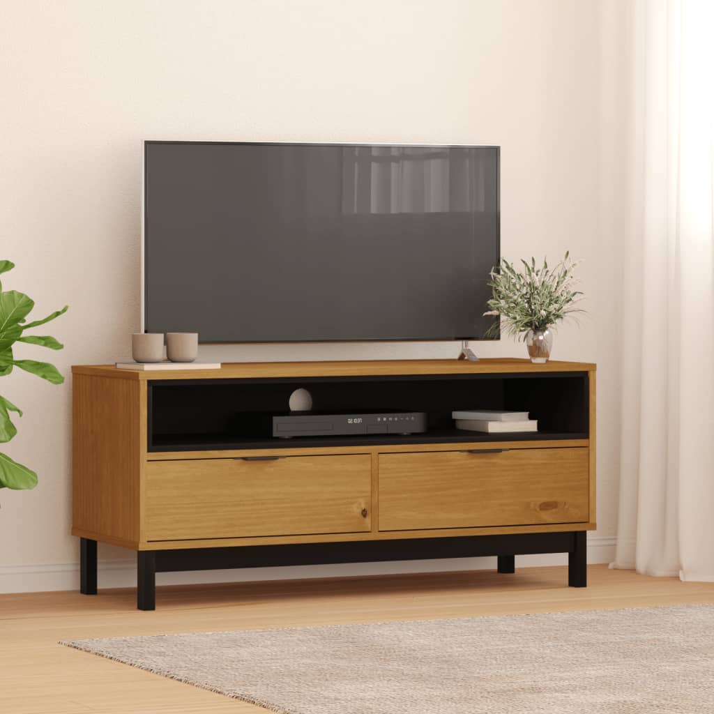 Tv Stand Flam 43.3&quot;X15.7&quot;X19.7&quot; Solid Wood Pine