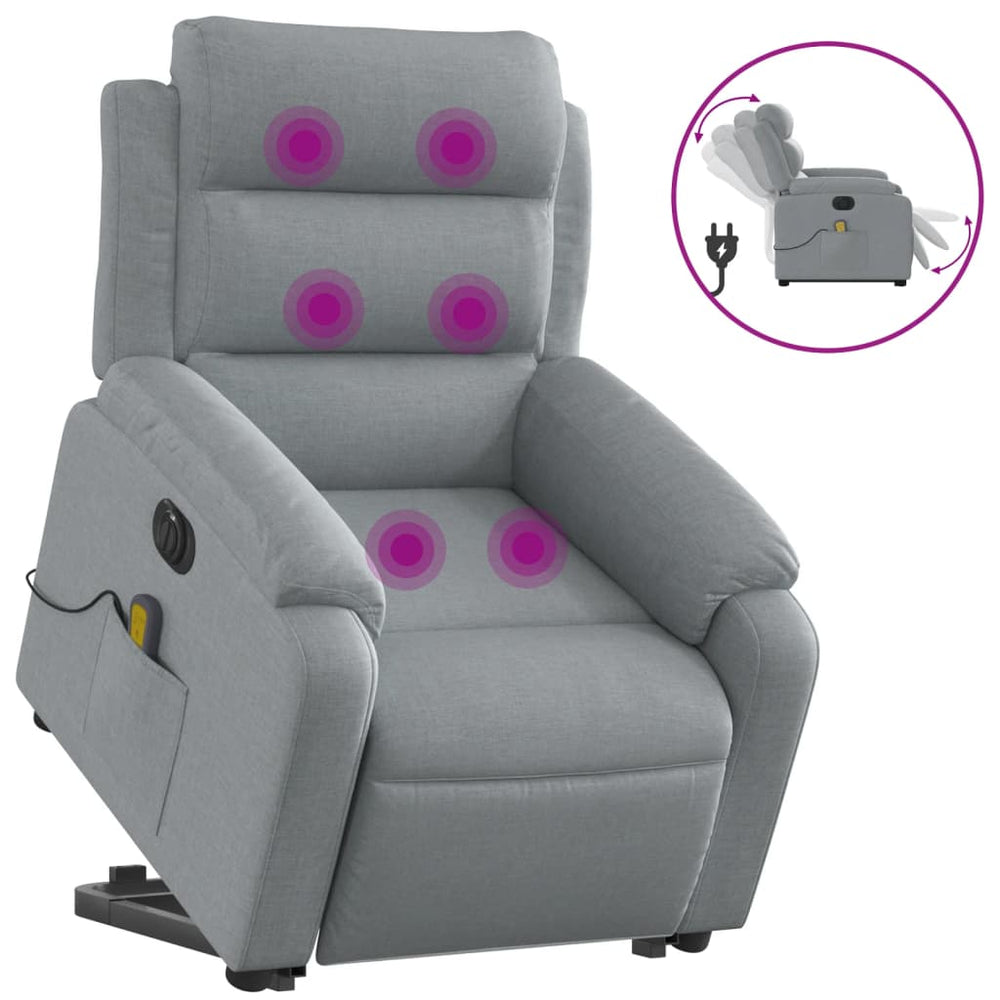 Electric Stand Up Massage Recliner Chair Fabric