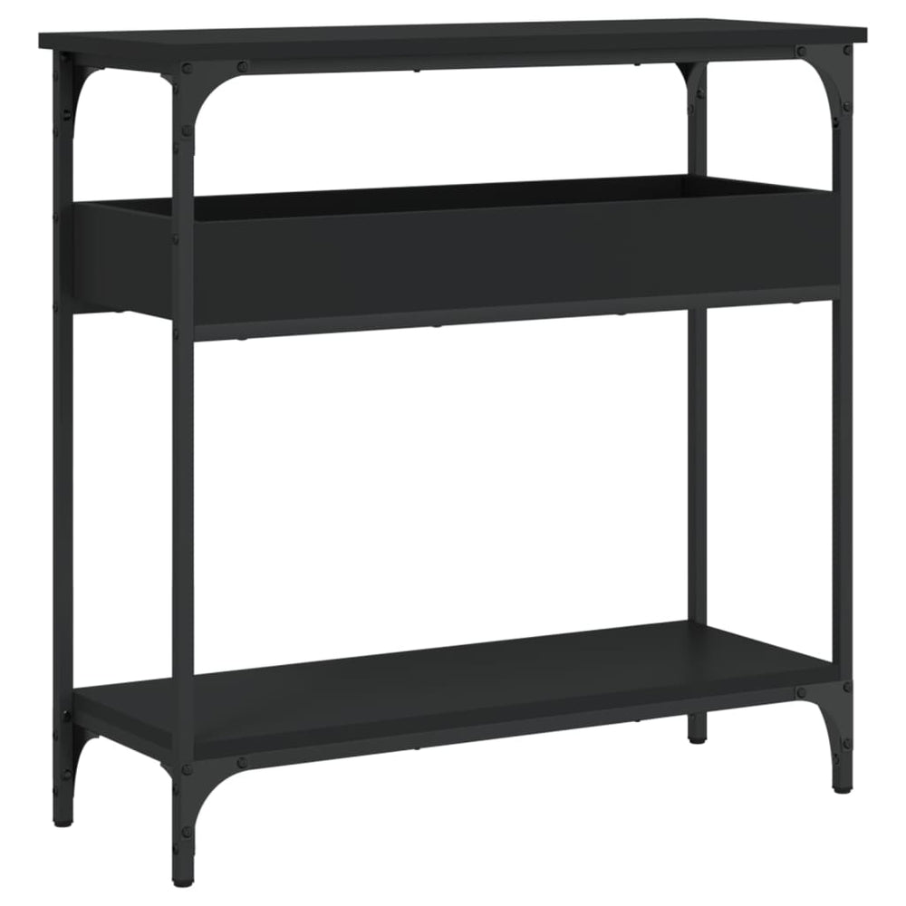 Console Table With Shelf Black 29.5&quot;X11.4&quot;X29.5&quot; Engineered Wood