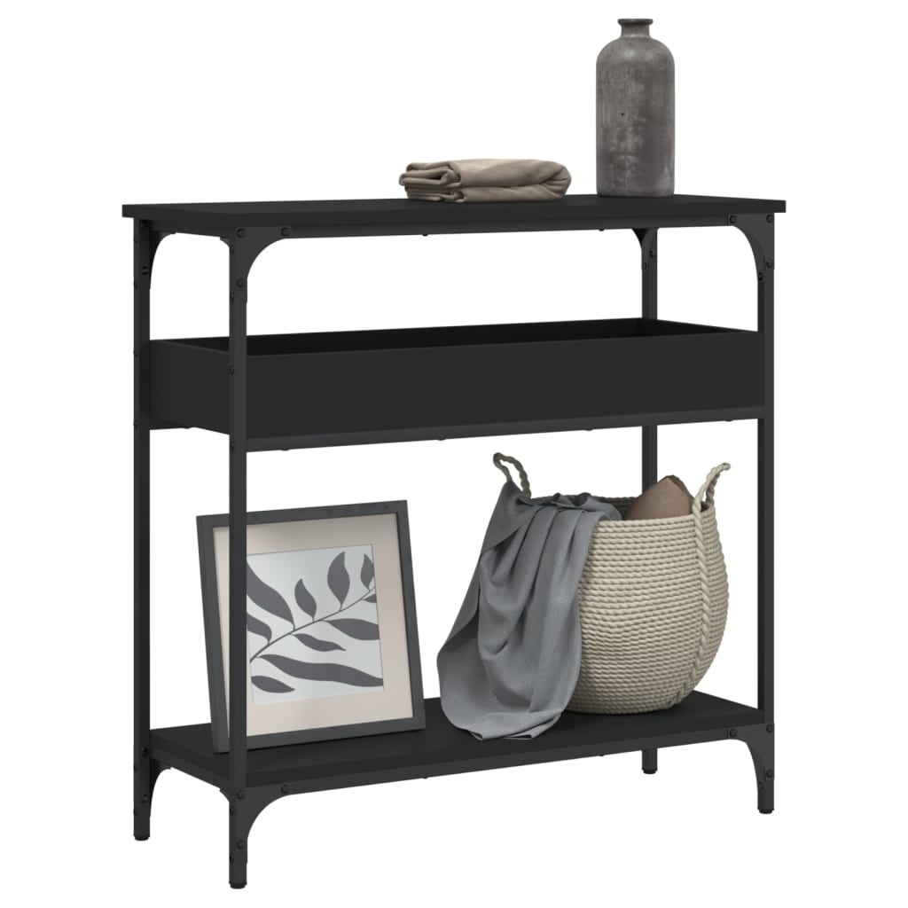 Console Table With Shelf Black 29.5&quot;X11.4&quot;X29.5&quot; Engineered Wood