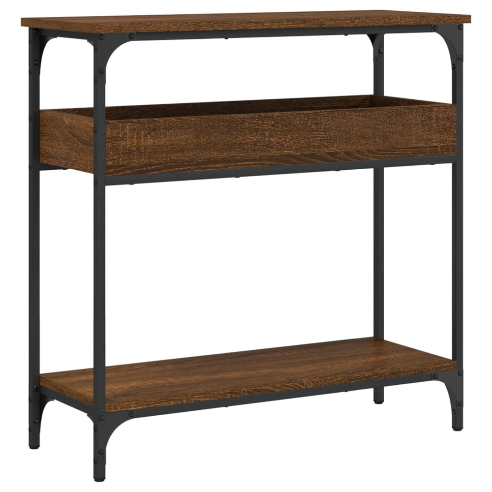 Console Table With Shelf Brown Oak 29.5&quot;X11.4&quot;X29.5&quot; Engineered Wood