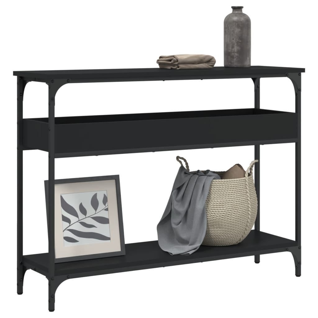 Console Table With Shelf Black 39.4&quot;X11.4&quot;X29.5&quot; Engineered Wood