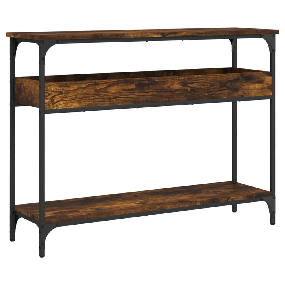 Console Table With Shelf Smoked Oak 39.4&quot;X11.4&quot;X29.5&quot; Engineered Wood