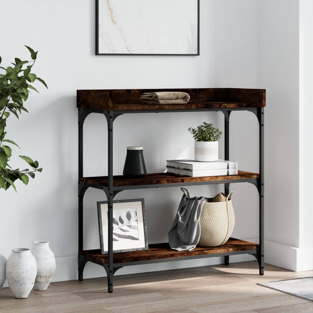 Console Table With Shelves Smoked Oak 29.5&quot;X11.8&quot;X31.5&quot;
