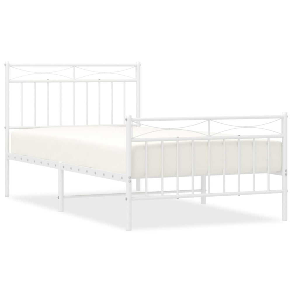Metal Bed Frame With Headboard And Footboard  Twin