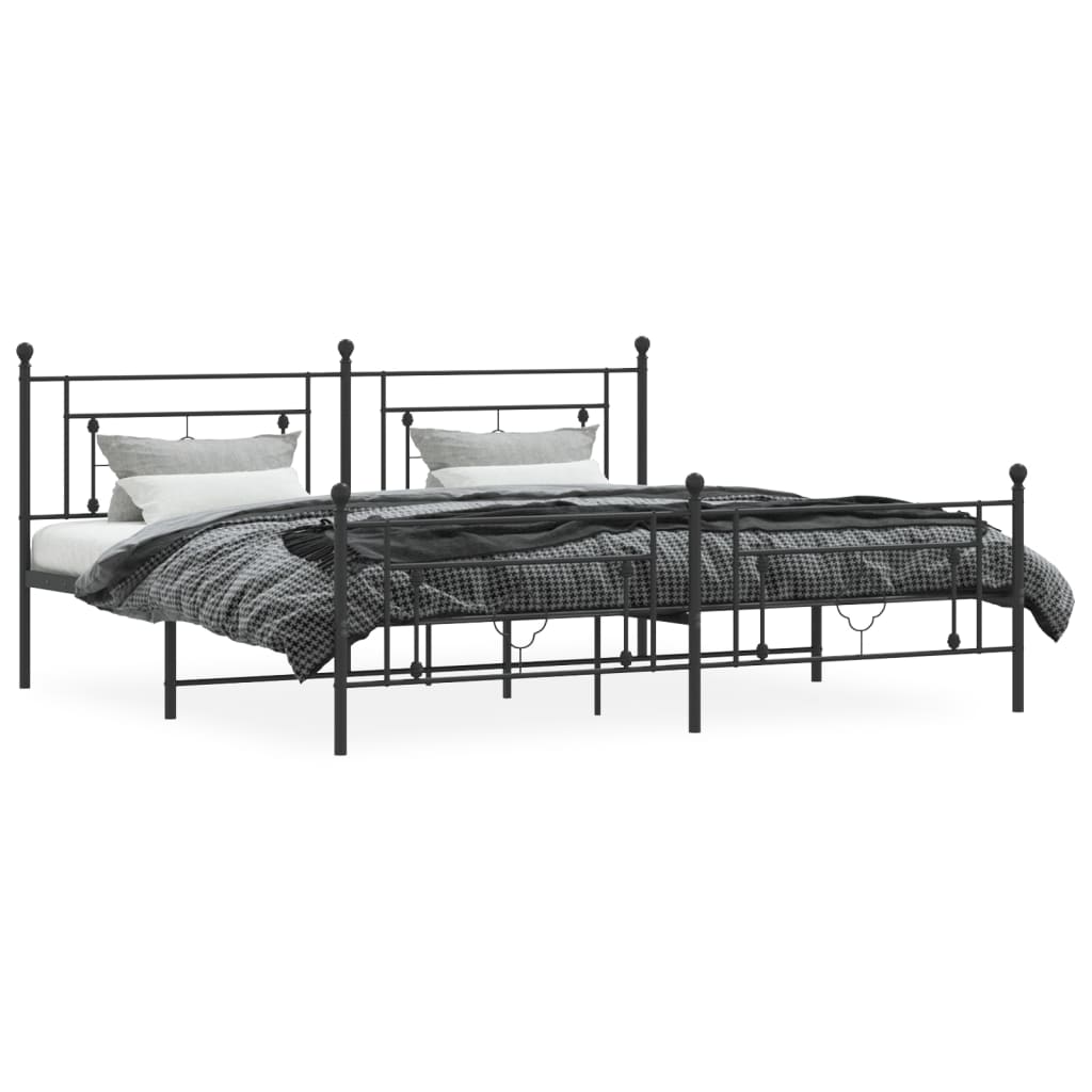 Metal Bed Frame With Headboard And Footboard 76&quot;X79.9&quot;