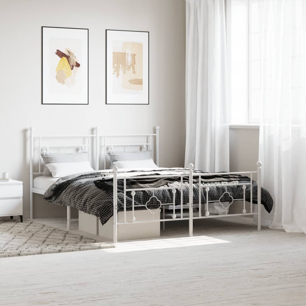 Metal Bed Frame With Headboard And Footboard 76&quot;X79.9&quot;